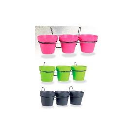 MACETA TOSCANE 15 3 PIEZAS + SOPORTE VD/MO