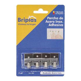 COLGADOR ACERO INOX. ADH. MINI 4 UD