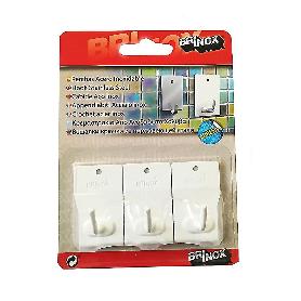 PERCHA MEDIANA ADHESIVA BLANCA