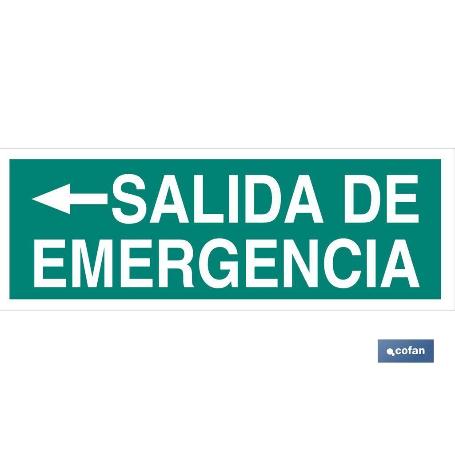 SEÑAL LUMINISCENTE 400X100MM. SALIDA DE EMERGENCIA TEXTO