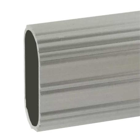 TUBO ALUMINIO ESTRIADO 4MT PLATA MATE 30X15X4X0.7