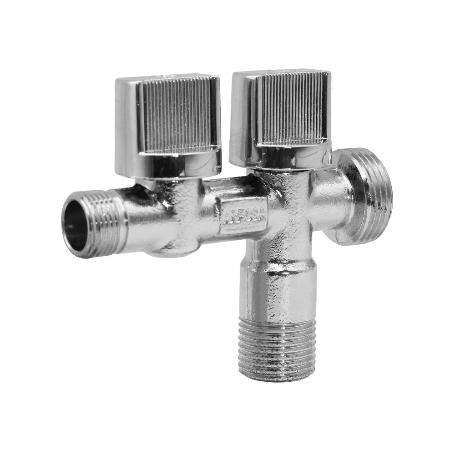 LLAVE ESCUADRA LAVAD. DOBLE SALIDA 1/2X3/4X3/8