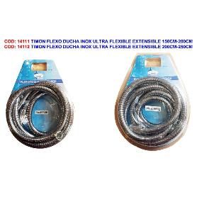 BAJAPLUVIA FLEXO DUCHA INOX ULTRA FLEXIBLE EXTENSIBLE 180-230 CM