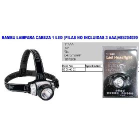 BAMBU FINSTOCK LINTERNA LAMPARA CABEZA 1 LED PILA 3AAA 85204020