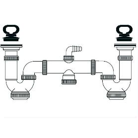 TECNO SIFON EXT.DOBL.FREG.C-V 1-1-2 (T49) 85MM  50221