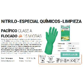Guante sifer quiminico nitrilo 15µ flocad cat a pacifico t-xl-10