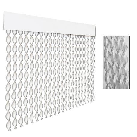 CORTINA PUERTA CORDON ESPIRAL TAMBRE 90 X 210 BLANCO-TRAN 20206D