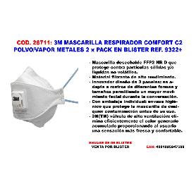 BAJA 3M MASCARILLA 9322C2 RESPIRADOR POLVO-VAPOR METALES 2UND