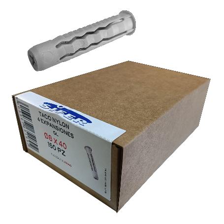 SIFER TACO NYLON SX 4 EXPANSIONES GL 8X40 CAJA 150 UND TGX0840