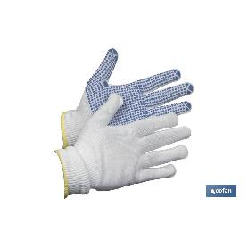 BLÍSTER DE GUANTE 100 % DE NYLON CON PUNTOS DE PVC TALLA 8 VENTA UNITARIA