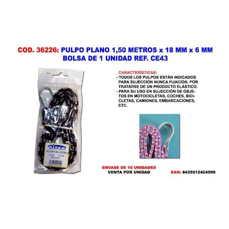 PULPO PLANO 1,50 METROS X 18 MM X 6 MM CE43 BOLSA 1 UND CE04
