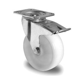 RUEDA INDUSTRIAL 80 PP BLANCA PLACA GIRO FRENO 20C0899