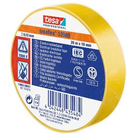 TESA CINTA AISLANTE HOMOLOGADA AMARILLA 20MTX19MM 53988