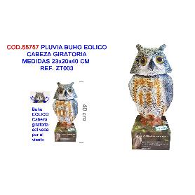 PLUVIA BUHO EOLICO CABEZA GIRATORIA 23X20X40 CM REF. ZT003