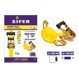 SIFER RATCHET 35MM 5+0,5M GANCHO CERRADO 2500 ERGO SIRT35-6-GC-B