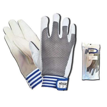 GUANTE SIFER CONDUCTOR PIEL VACUNO Y TELA VELCRO T-7 S MUSTANG (CAJA 12 UNIDADES)