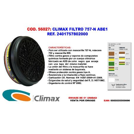 CLIMAX FILTRO 757-N ABEK1 PARA MASCARA 757-S 757NABEK12401757802