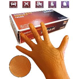 GUANTE SIFER NITRILO 8,5GR 7MICRAS DIAMANTADO NARANJA C-50U T-M