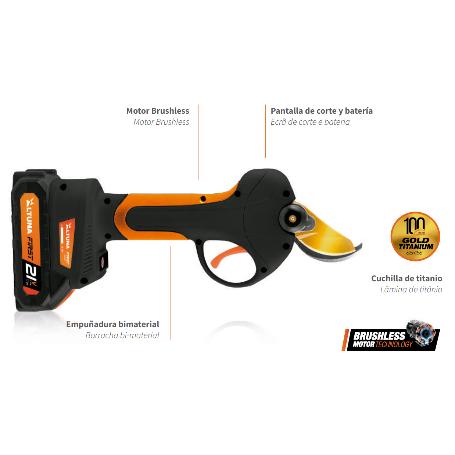 ALTUNA TIJERA PODA 2 X BATERIA 21 V-2 AH CORTE 28Ø AF28