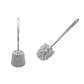 ESCOBILLERO + ESCOBILLA WC PLASTICO BLANCO MODELO BIG