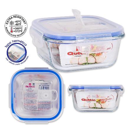 RECIPIENTE CRISTAL CUADR. C-VALVULA HERMETIC 16X16 CM 750CC