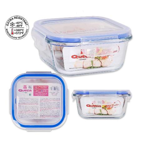 RECIPIENTE CRISTAL CUADR. S-VALVULA HERMETIC 20X20 CM 2200CC