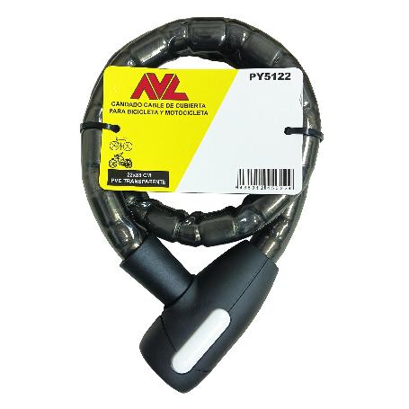 AVL CANDADO PITON CABLE MOTO 22X85  LLAVE SERRETA PY5122