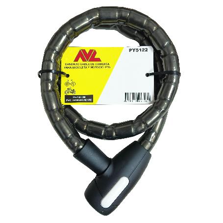 AVL CANDADO PITON CABLE MOTO22X100 CM LLAVE SERRETA PY5122