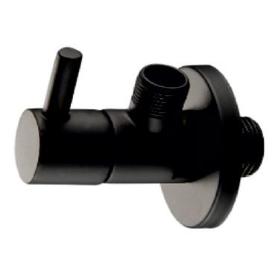 VALVULA ESCUADRA 1-2X3-8 NEGRA MODELO BLACK MANGO REDONDO AR013