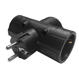 SIMON ADAPTADOR LADRON 3 TOMAS SCHUKO NEGRO 16A  CL118314