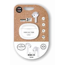 TECH AURICULARES INALAMBRICO BLANC+ESTU CARGA CABLE USBC TEC1401