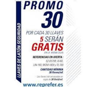 LLAVES JMA PROM. 30 LLAVES+5 GRATIS SEGURIDAD LATON MOD  TE-T60