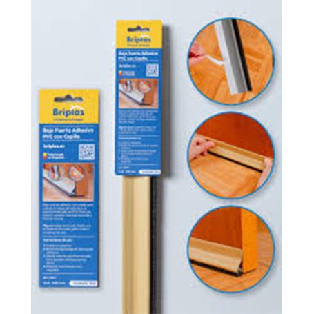 BRIPLAS BAJOPUERTA ADHESIVO PVC CON CEPILLO 93 CM PINO 514P
