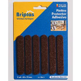BRIPLAS FIELTRO ADHESIVO 6 U BANDA 80X12 MM MARRON 110M