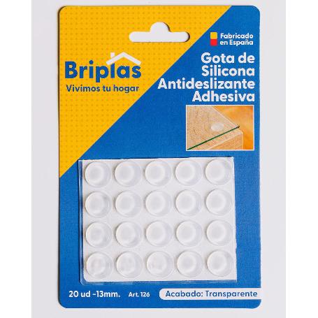 BRIPLAS GOTA SILICONA ADHESIVO ANTIDESLIZANTE 20 U 13 MM Ø  126