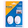 BRIPLAS COLGADOR COCINA-BAÑO PLASTIC ADHES 2U OVALAD BLANCO 269B