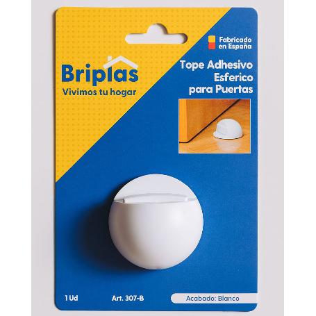 BRIPLAS TOPE PUERTA ADHESIVO ESFERICO  1 U BLANCO 307B
