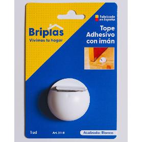 BRIPLAS TOPE PUERTA ADHESIVO ESFERICO CON IMAN 1U BLANCO 311B