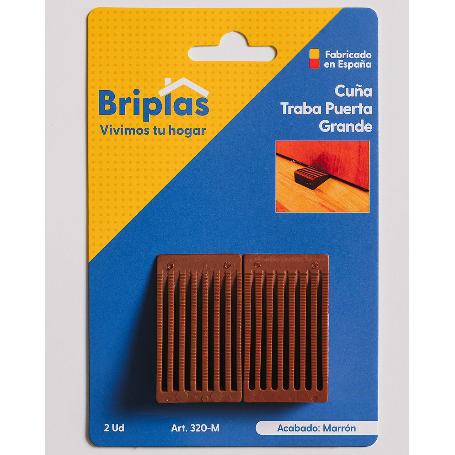 BRIPLAS TOPE TRABA CUÑA PUERTA GRANDE  2U MARRON 320M