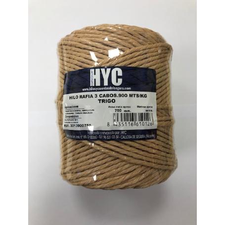 CUERDA HILO RAFIA 3 CABOS 900 MTS TRIGO 750 GRAMOS  RA09