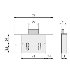 CERRADURA EMBUTIR TEO SIN LLAVES E20 LATONADA (CAJA 20)