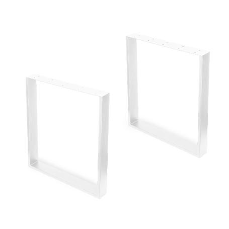 EMUCA JUEGO DE PATAS RECTANGULARES SQUARE PARA MESA, ANCHO 600MM, ACERO, PINTADO BLANCO