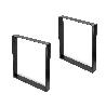 EMUCA JUEGO DE PATAS RECTANGULARES SQUARE PARA MESA, ANCHO 600MM, ACERO, PINTADO NEGRO