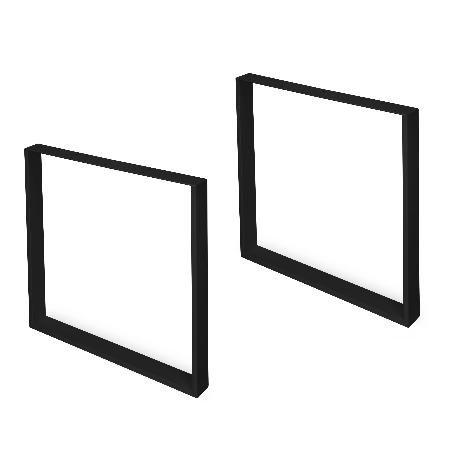 EMUCA JUEGO DE PATAS RECTANGULARES SQUARE PARA MESA, ANCHO 800MM, ACERO, PINTADO NEGRO
