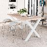 EMUCA JUEGO DE PATAS CROSS PARA MESA, ANCHO 695MM, ACERO, PINTADO BLANCO