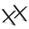 EMUCA JUEGO DE PATAS CROSS PARA MESA, ANCHO 695MM, ACERO, PINTADO NEGRO