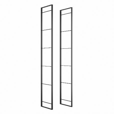 EMUCA JUEGO DE ESTRUCTURAS PARA ESTANTERÍA LADER, ALTURA 1790MM, ACERO, PINTADO NEGRO