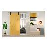EMUCA KIT DE HERRAJES PARA UNA PUERTA CORREDERA COLGADA DE MADERA BARN, CON CIERRE SUAVE, TABLEROS NO INCLUIDOS, AC