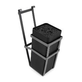 EMUCA PORTACUCHILLOS DE COCINA TITANE, ACERO Y PLÁSTICO, GRIS ANTRACITA