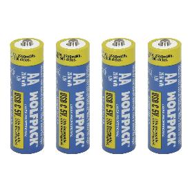 PILA LITIO RECARGABLE AA 1,5V USB-C (4 UNIDADES)